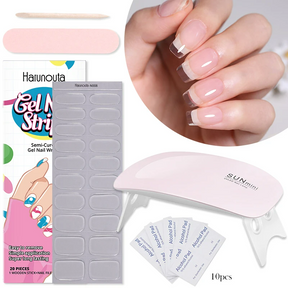 Unhas em Gel Adesivos - 20 Adesivos - Acompanha LED UV