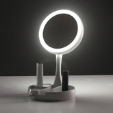 Espelho De Mesa Com Aumento 10x Led Dobrável