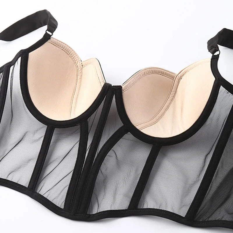 Bralette Grazy -Corset Transparente com Bojo