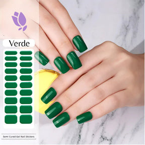 Unhas em Gel Adesivos - 20 Adesivos - Acompanha LED UV